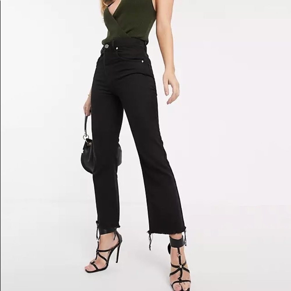 ASOS Denim High Rise Fray Jeans